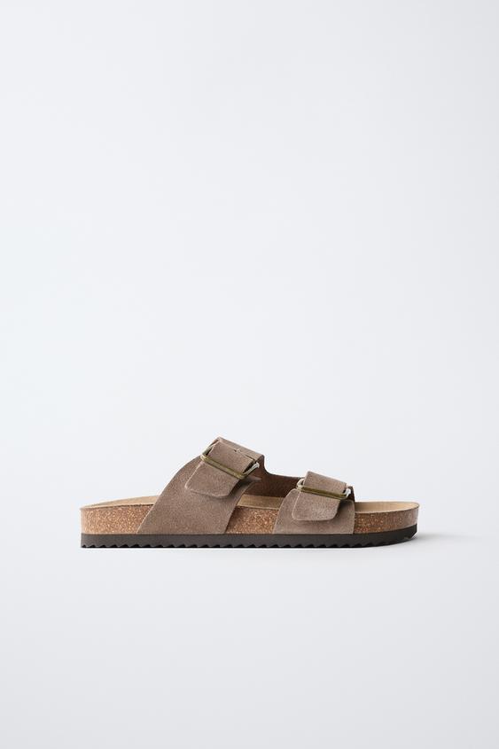 SANDALIA PIEL - Marrón de Zara - Imagen 0