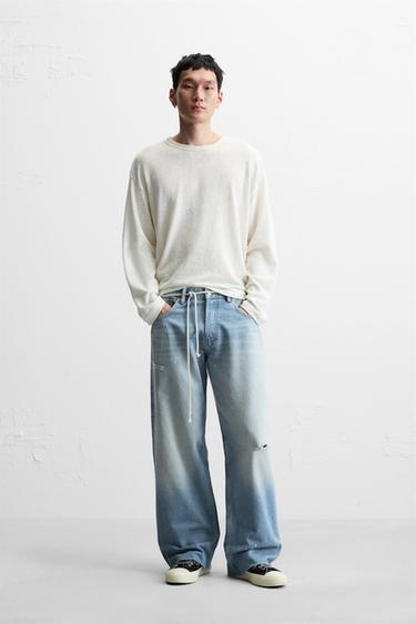 JEANS BAGGY FIT ROTOS - Azul claro de Zara - Imagen 0