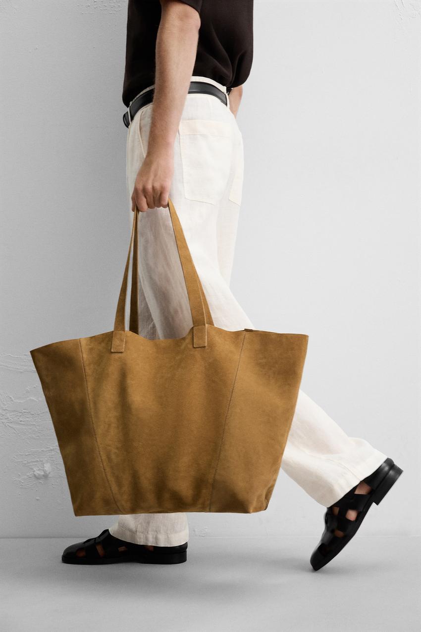 レザートートバッグ - キャラメルブラウン | ZARA Japan / 日本