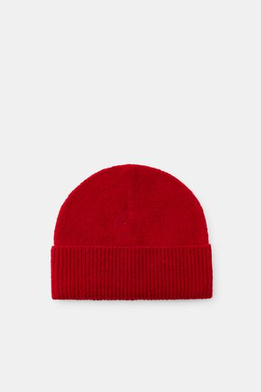 RIBBED KNIT BEANIE - Red by Zara