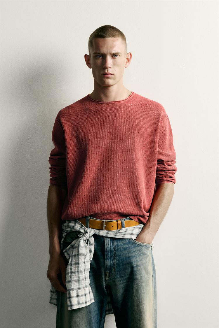 WASHED TEXTURED RELAXED FIT JUMPER