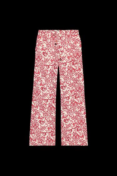PRINTED RUSTIC WIDE-LEG TROUSERS - Multicoloured by Zara - Image 0