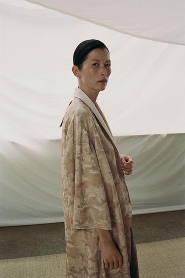 ZW COLLECTION PRINTED COAT - Beige by Zara - Image 1