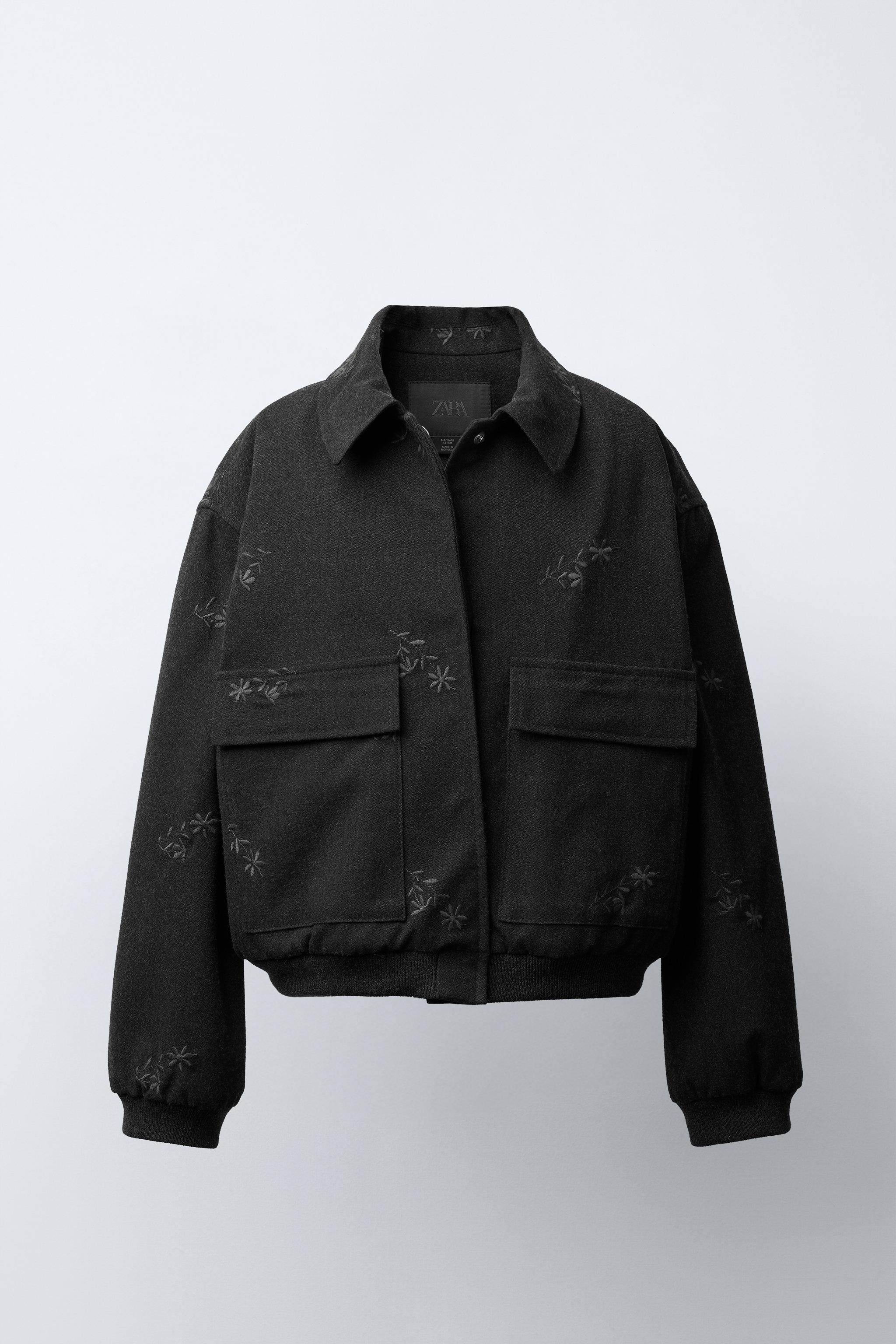 EMBROIDERED FLOWER BOMBER JACKET
