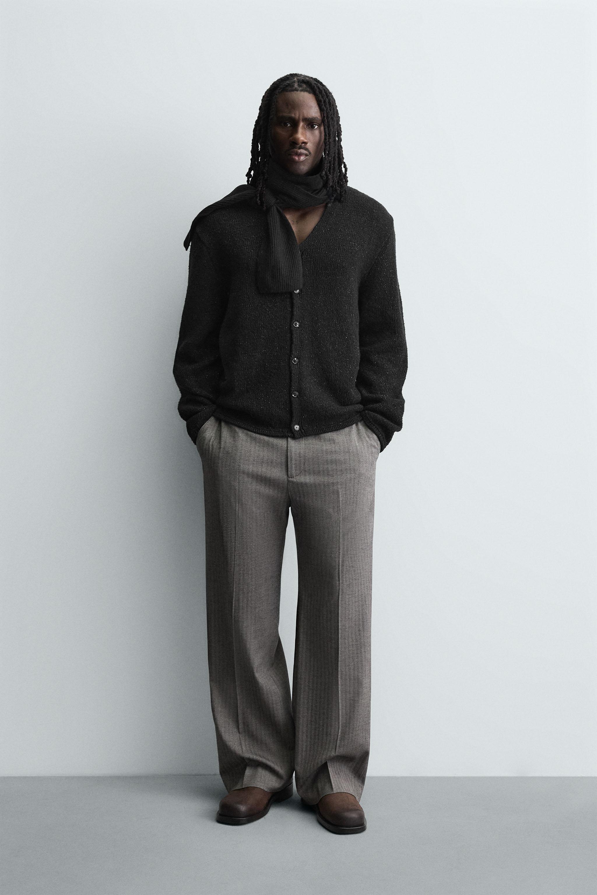 光沢テクスチャーカーディガン - ブラック | ZARA Japan / 日本