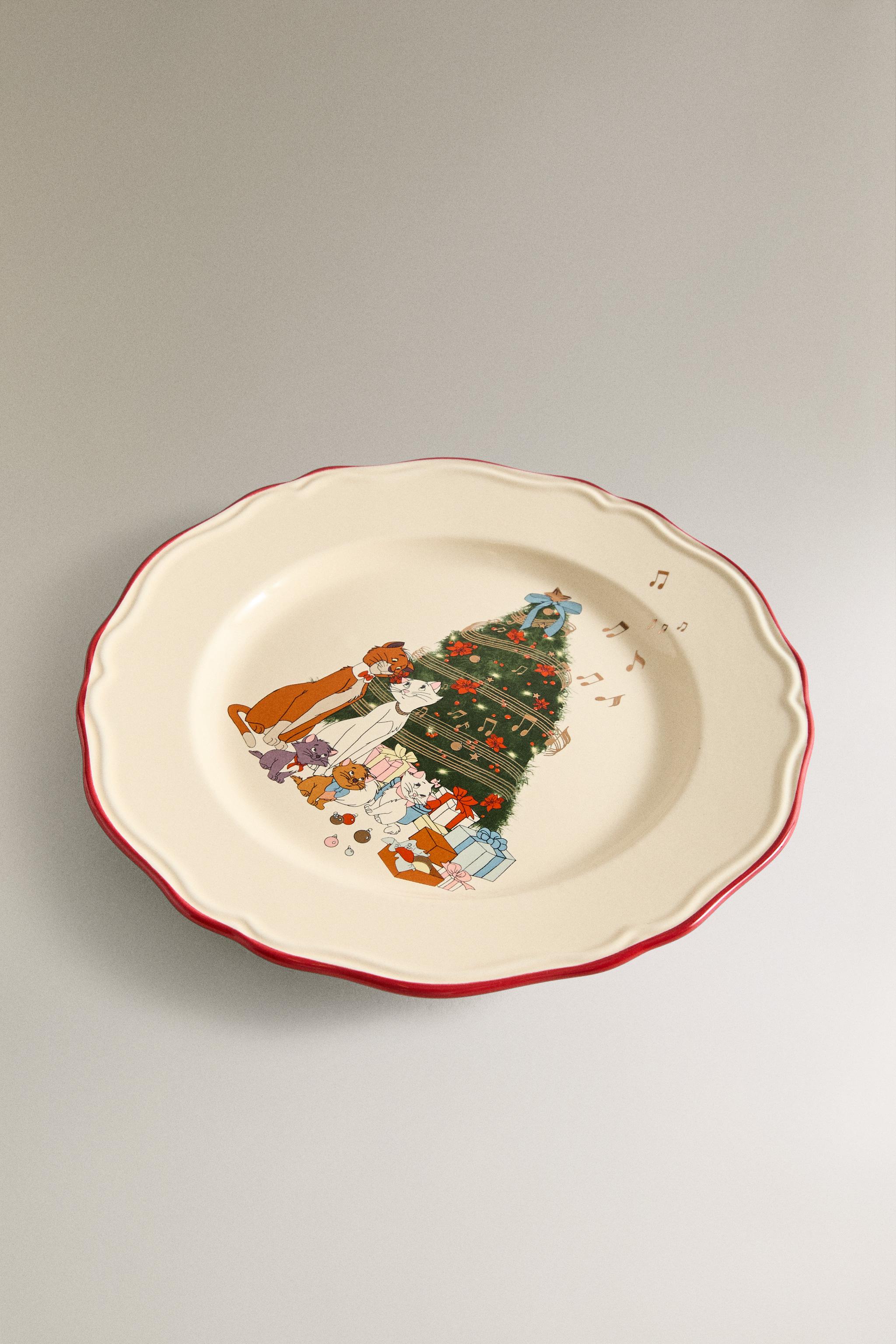 CHILDREN'S CHRISTMAS STONEWARE PLATE THE ARISTOCATS ©DISNEY