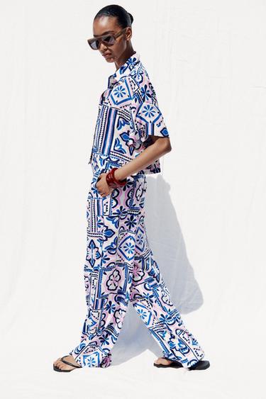 PRINTED PALAZZO TROUSERS - Multicoloured by Zara - Image 2