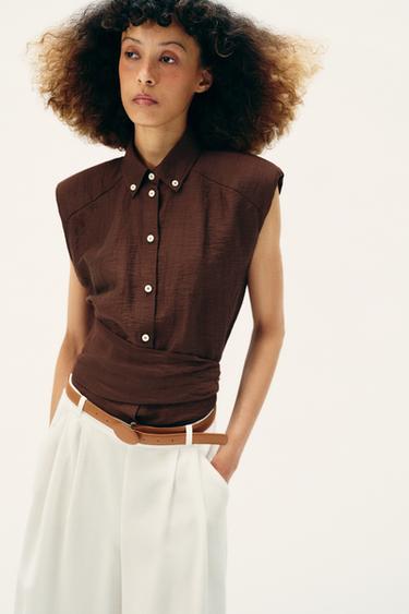 BERMUDA LONGUE CEINTURE - Blanc cassé de Zara - Image 2