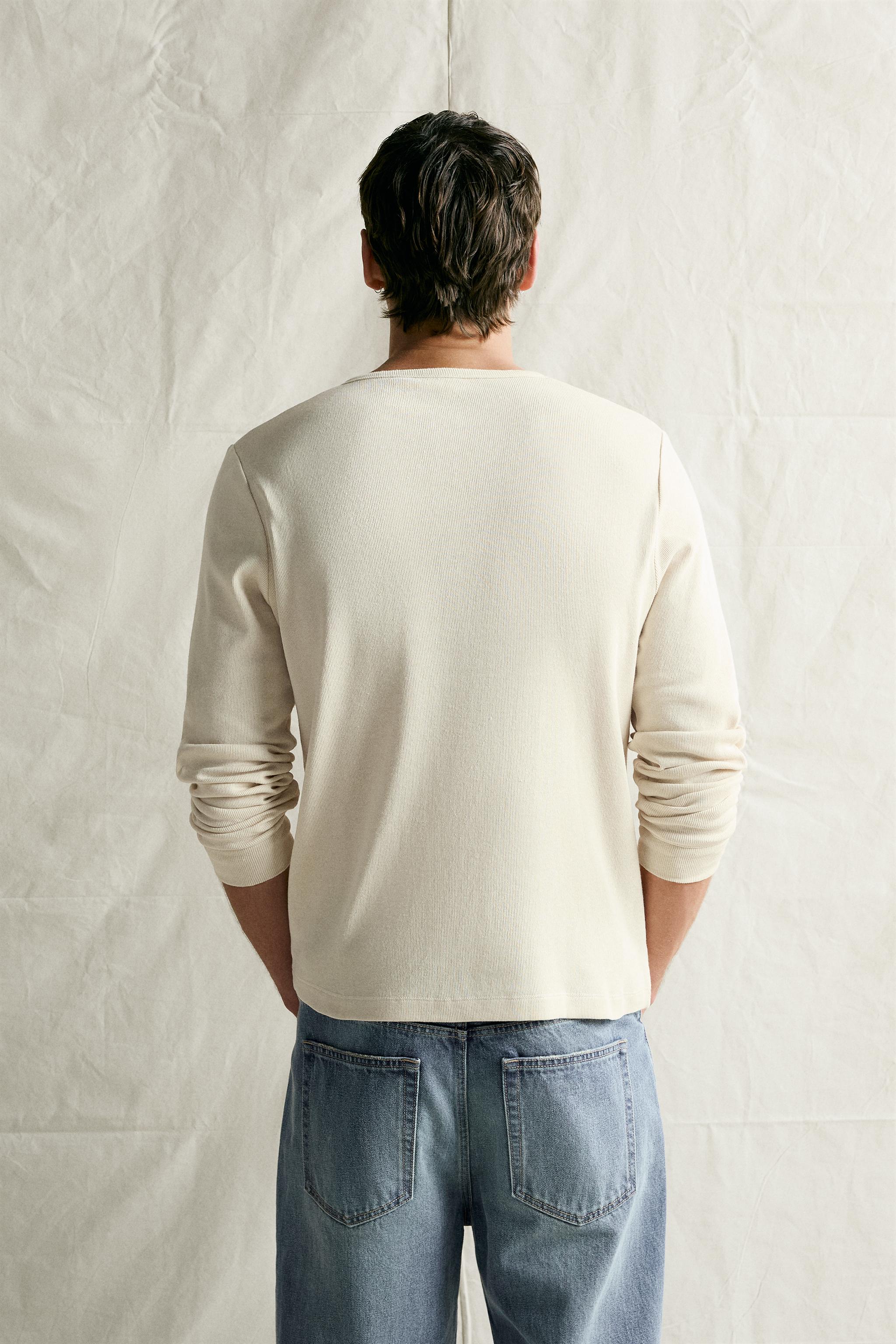 COTTON-LINEN HENLEY T-SHIRT