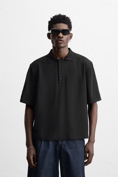 FLOWING POLO SHIRT - Black by Zara