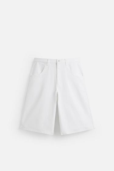 BERMUDA EN DENIM COUPE OVERSIZE - Blanc de Zara - Image 5