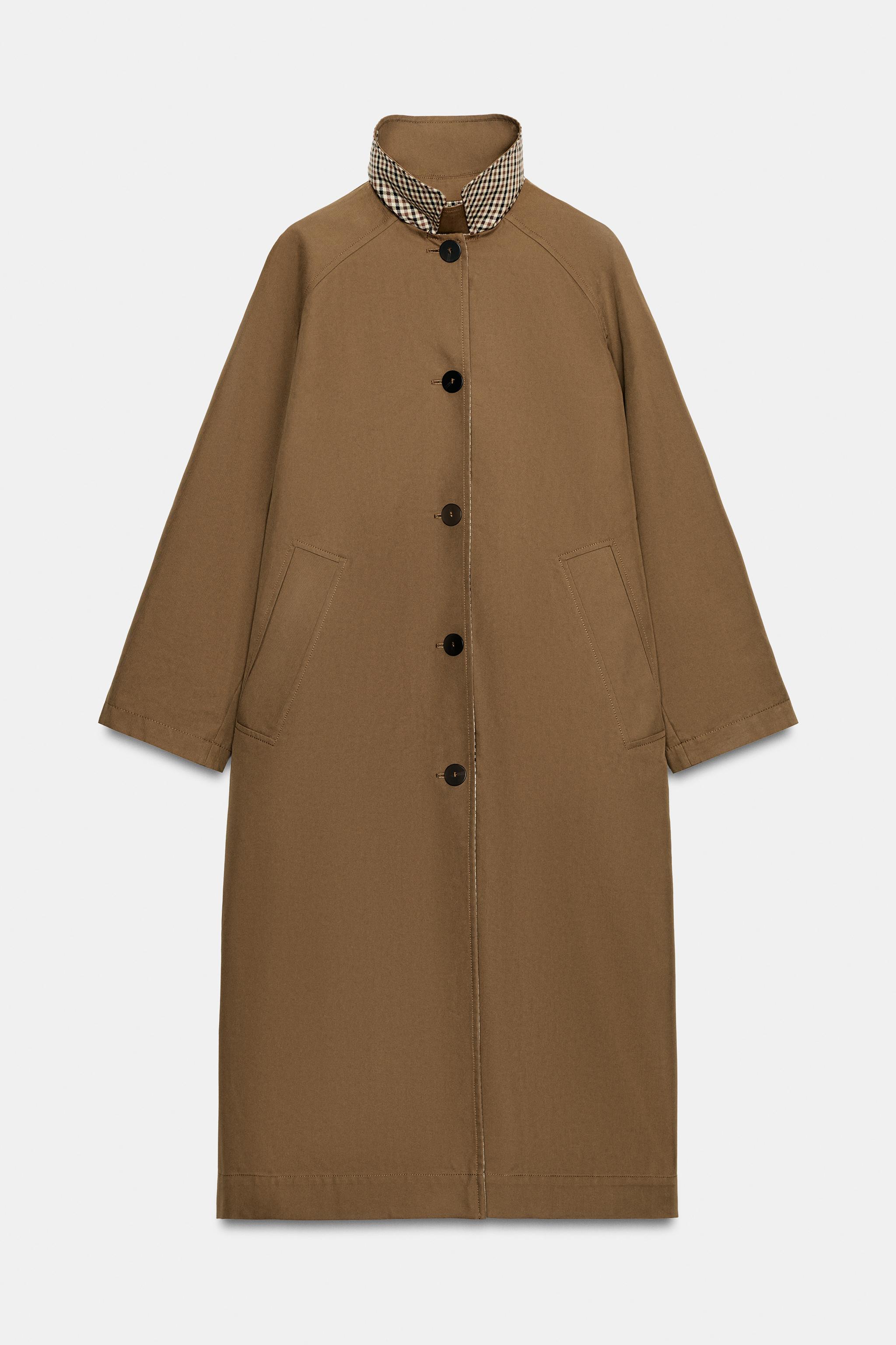 TRENCH XADREZ REVERSÍVEL ZW COLLECTION - Caramelo | ZARA Brasil