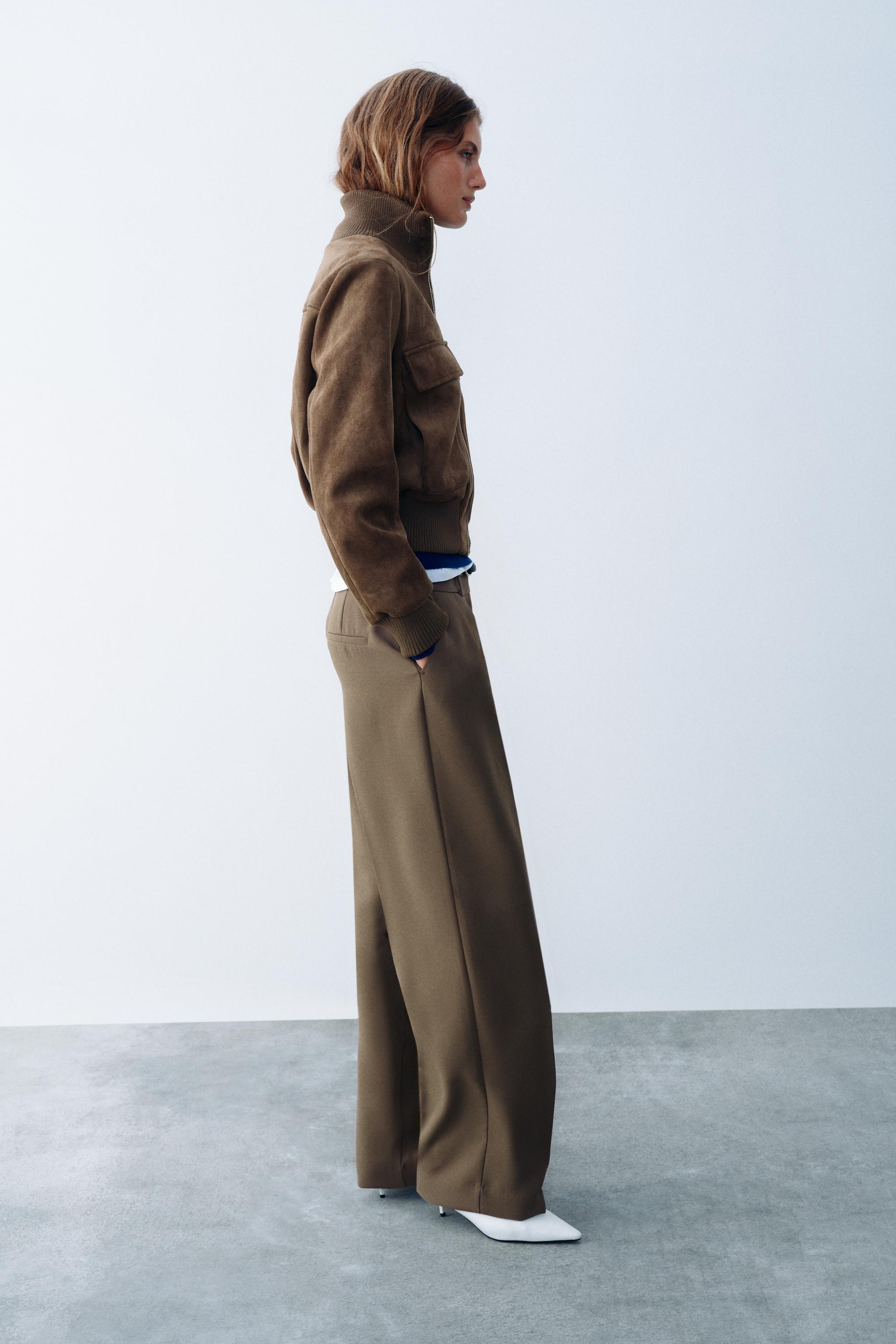Zara Suni Süet Bomber Ceket görsel 4