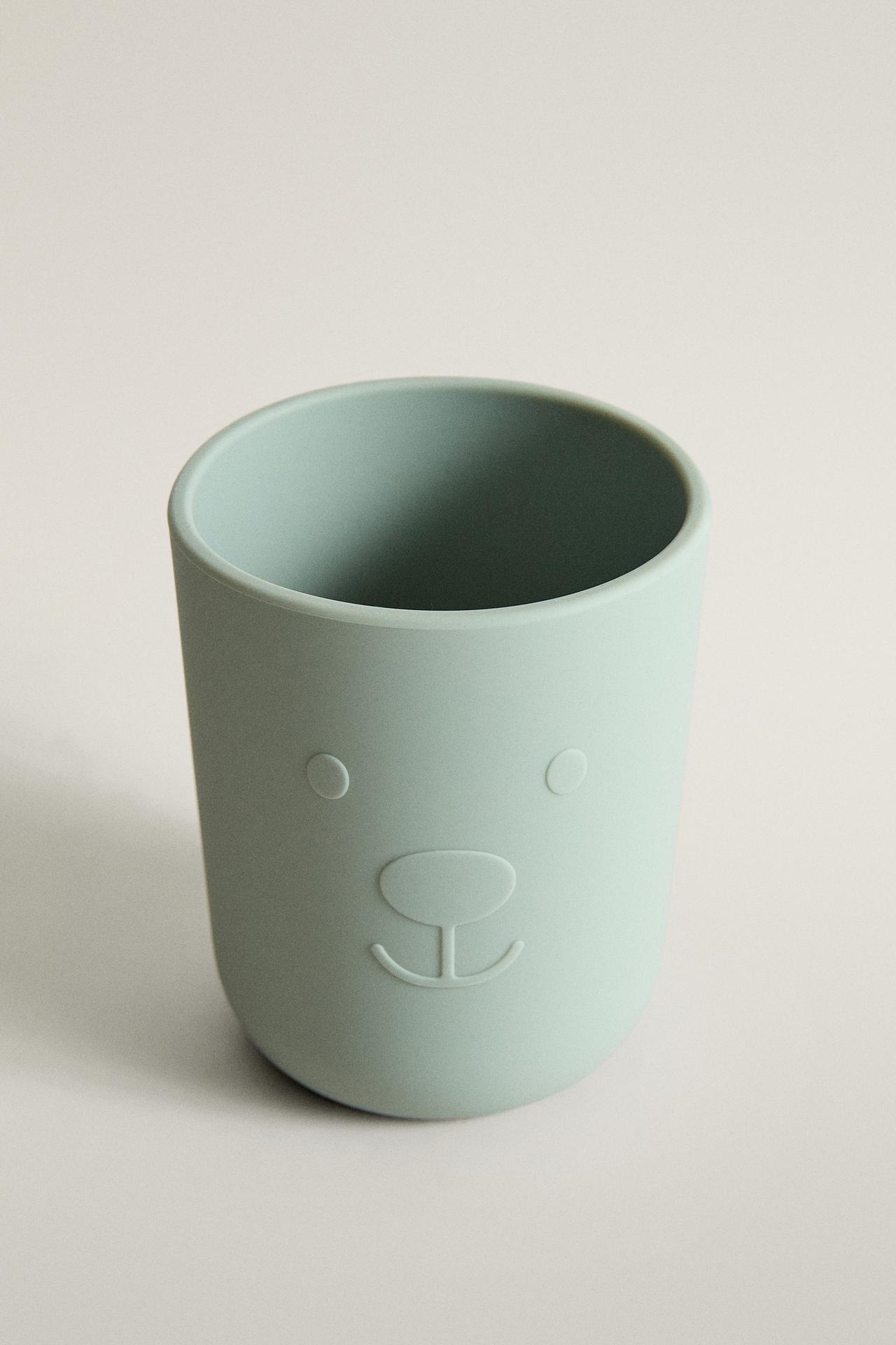 KIDS' BEAR SILICONE TUMBLER — Blue