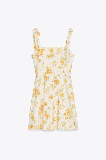 FLORAL POPLIN DRESS WITH BOWS - Oranges by Zara - Image 5