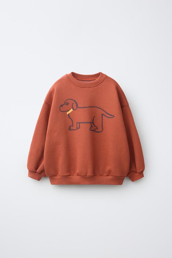 PUPPY PRINT SWEATSHIRT - Russet by Zara - Image 0