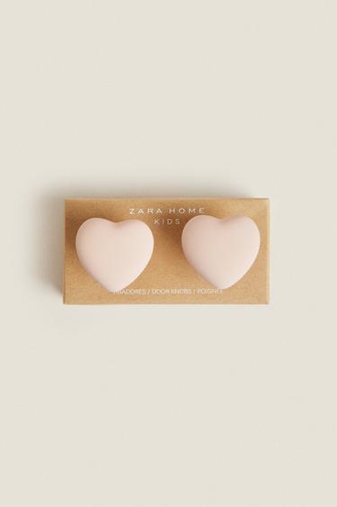 LOT BOUTONS DE PORTE ENFANTS CŒUR (LOT DE 2) - Rose pastel de Zara - Image 3