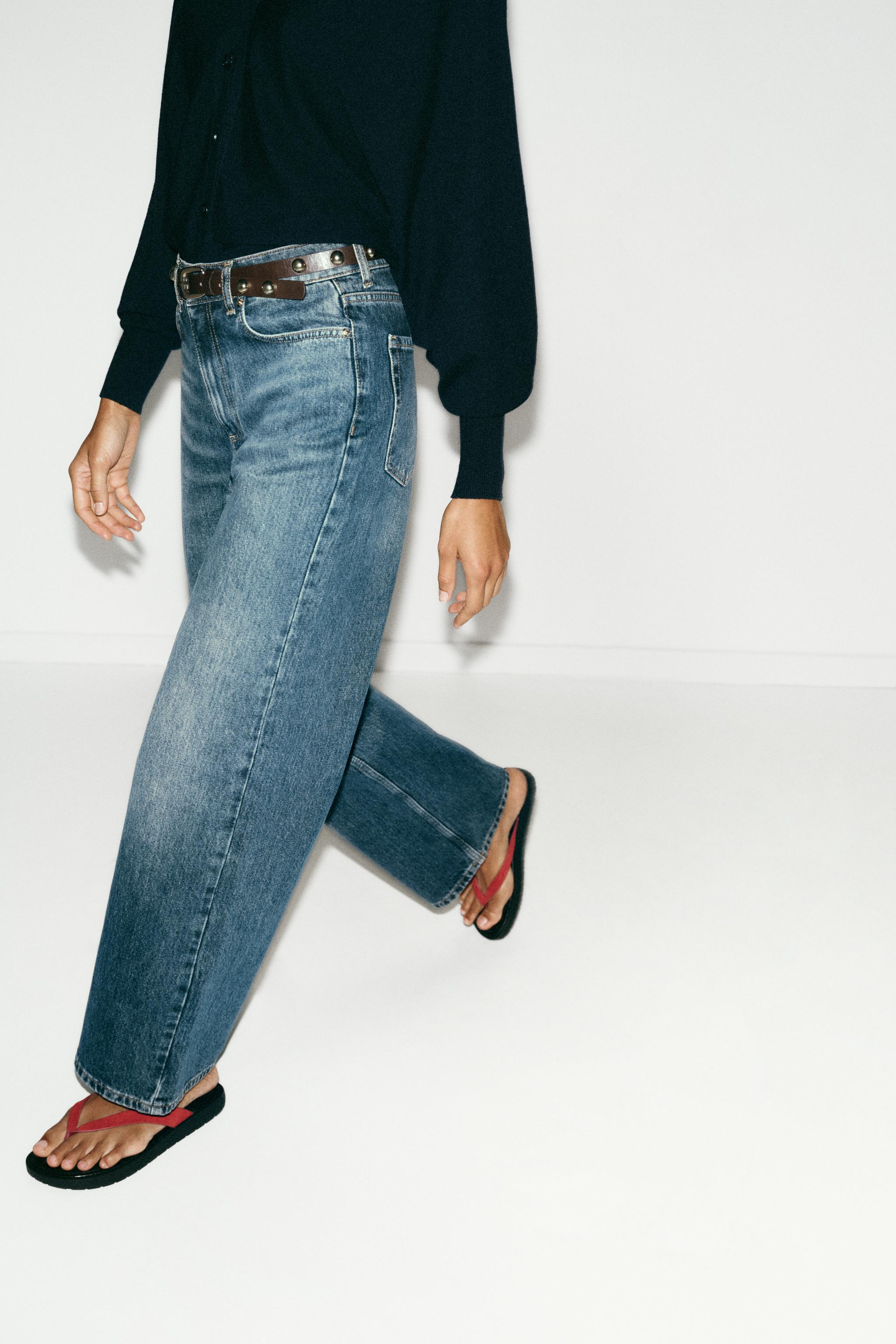 Z1975 KEMERLİ YÜKSEK BEL TAPERED FIT JEAN - Görsel 5