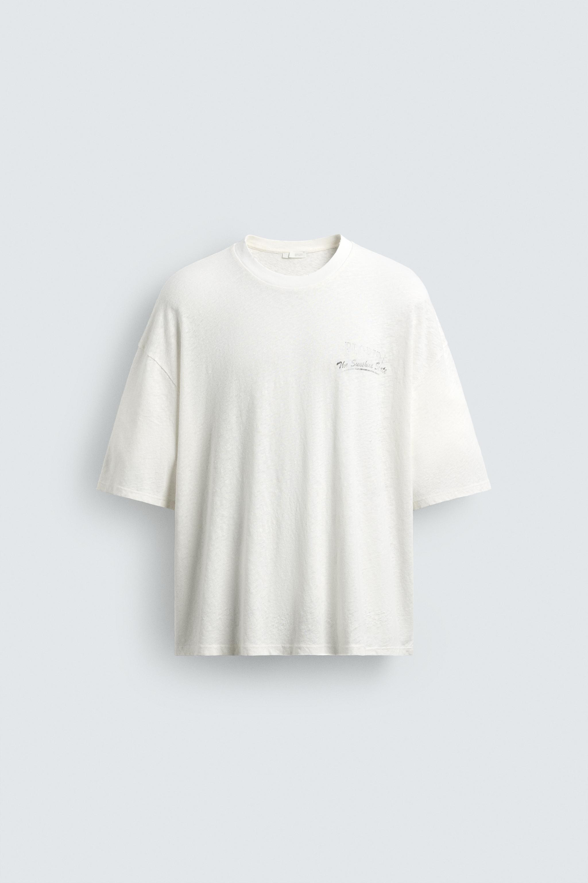 WASHED COTTON/LINEN FLORIDA T-SHIRT — White