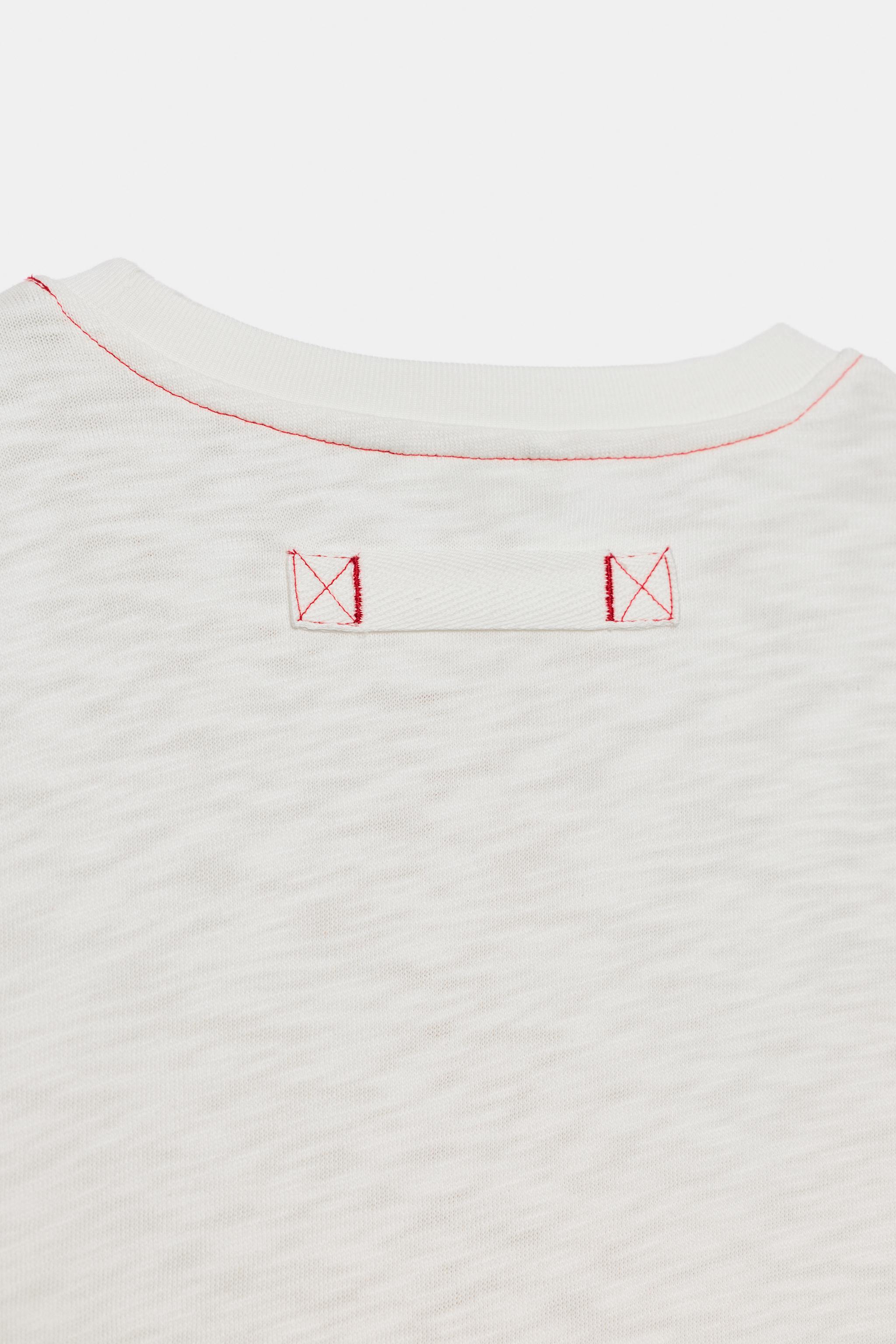 Zara KONTRAST DİKİŞLİ T-SHIRT görsel 7