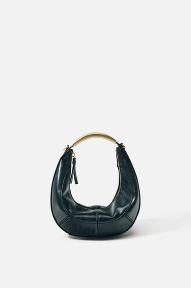 BORSA OVALE CON TRACOLLA METALLICA - Nero di Zara
