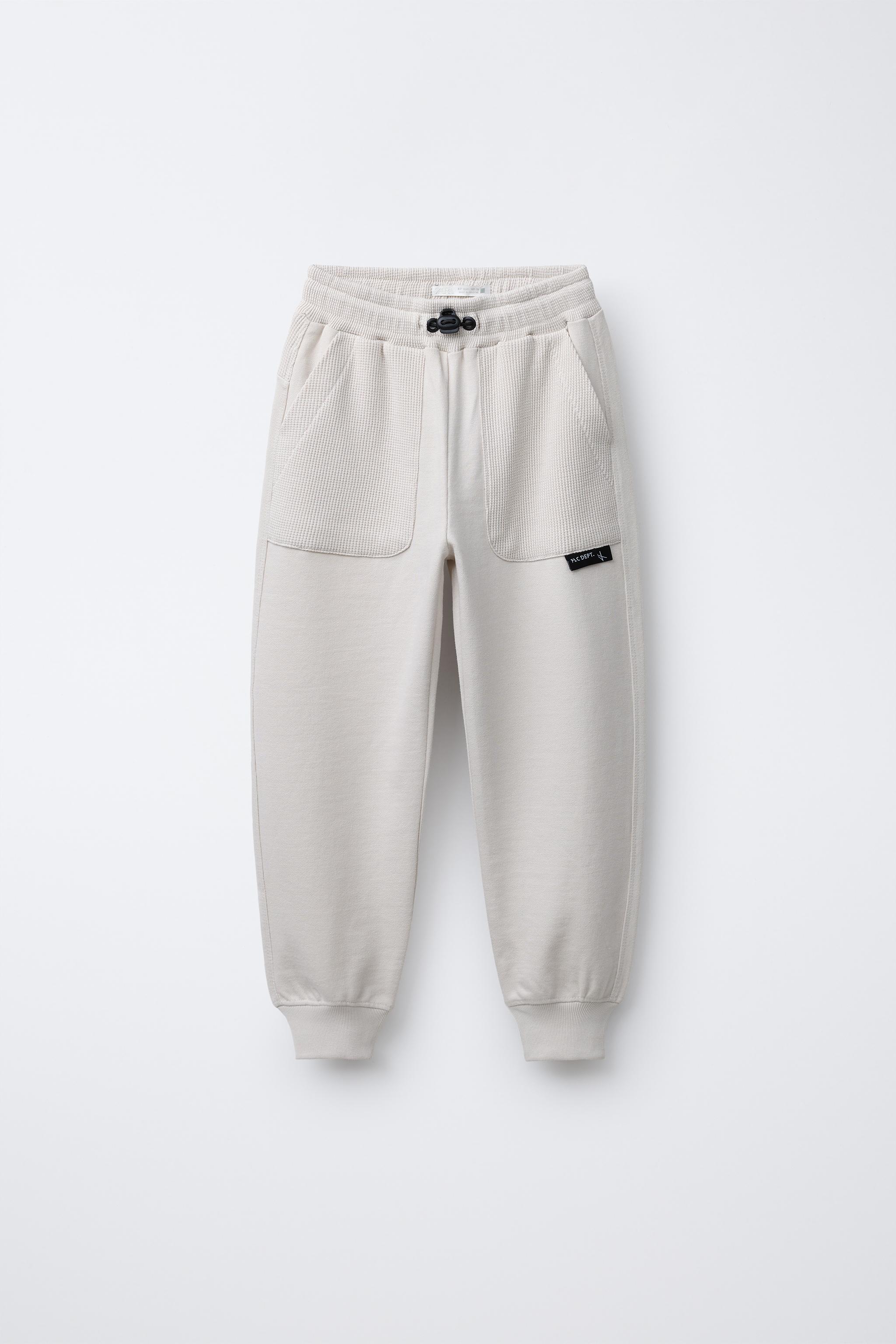 COMBINATION WAFFLE JOGGER PANTS - Light gray | ZARA Canada