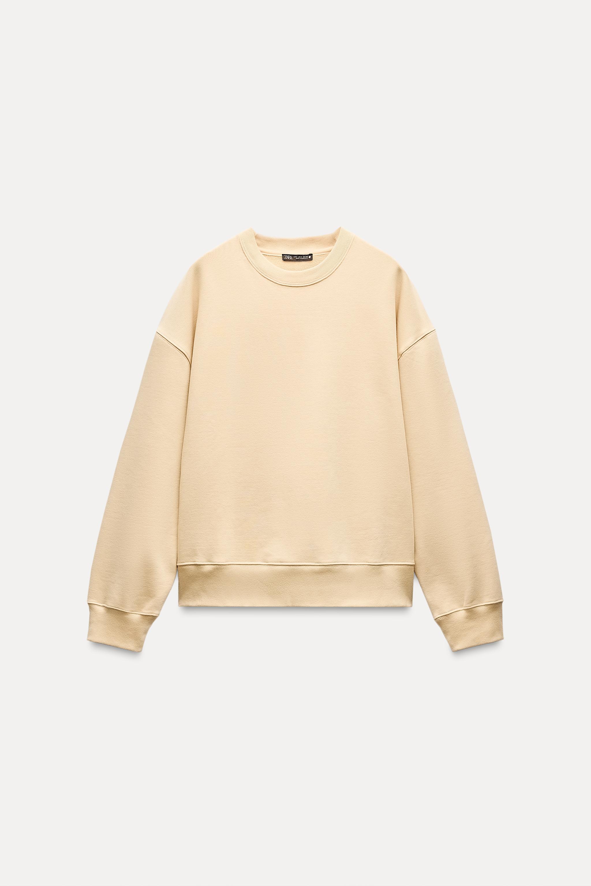 SOFT HEAVY COTTON SWEATSHIRT Beige ZARA Canada