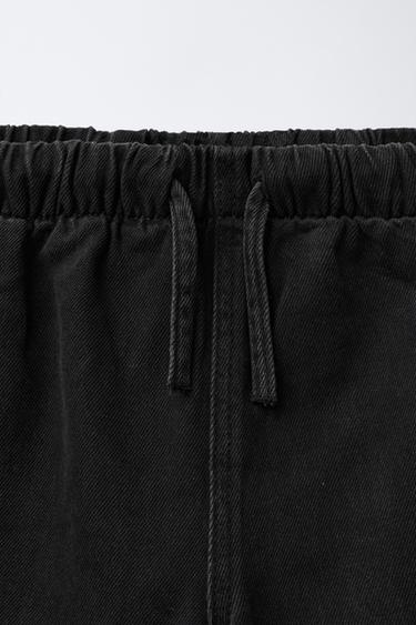 JEAN LARGE À CORDONS - Noir de Zara - Image 2