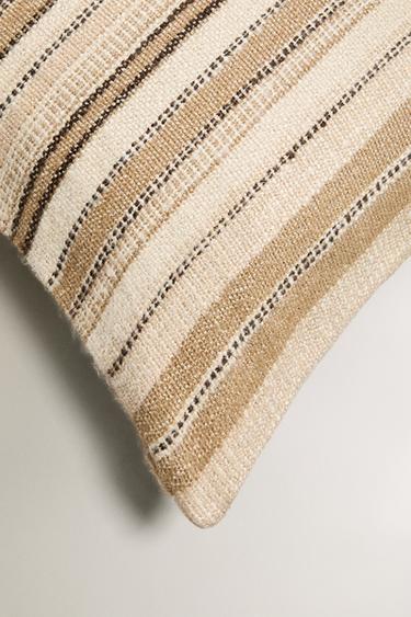 STRIPED CUSHION COVER - Beige by Zara - Image 1