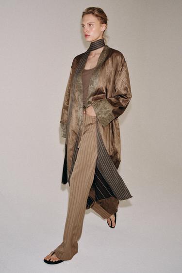 KIMONO JACQUARD FOULARD ZW COLLECTION - Rose pâle de Zara - Image 3