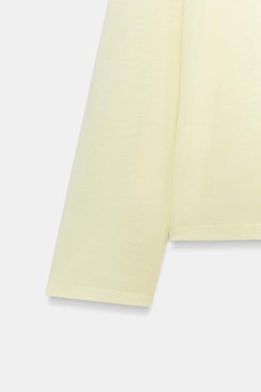 LONG SLEEVE FLUID POLO SHIRT - Yellow by Zara - Image 7