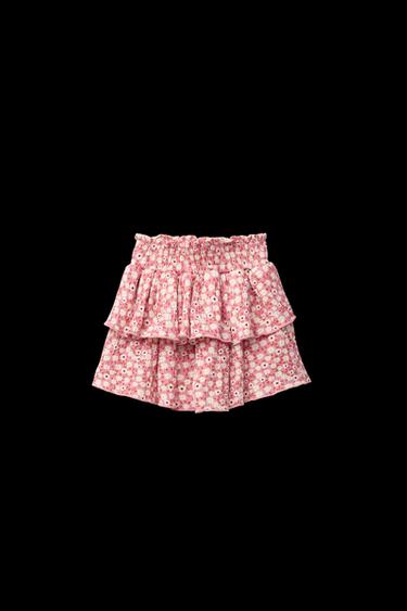 RUFFLED ELASTICATED SKIRT - Pink by Zara - Image 0