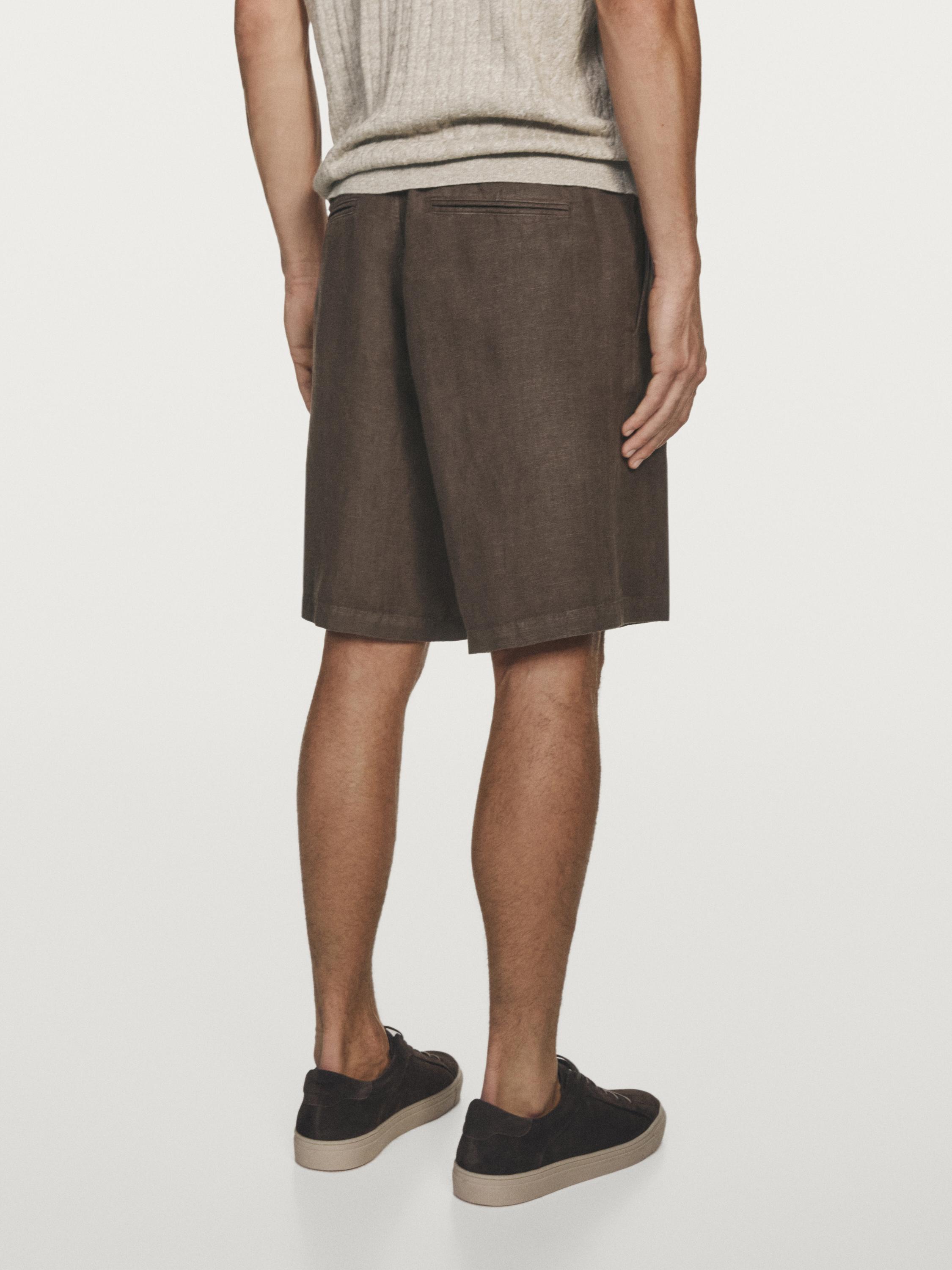 100% linen Bermuda shorts