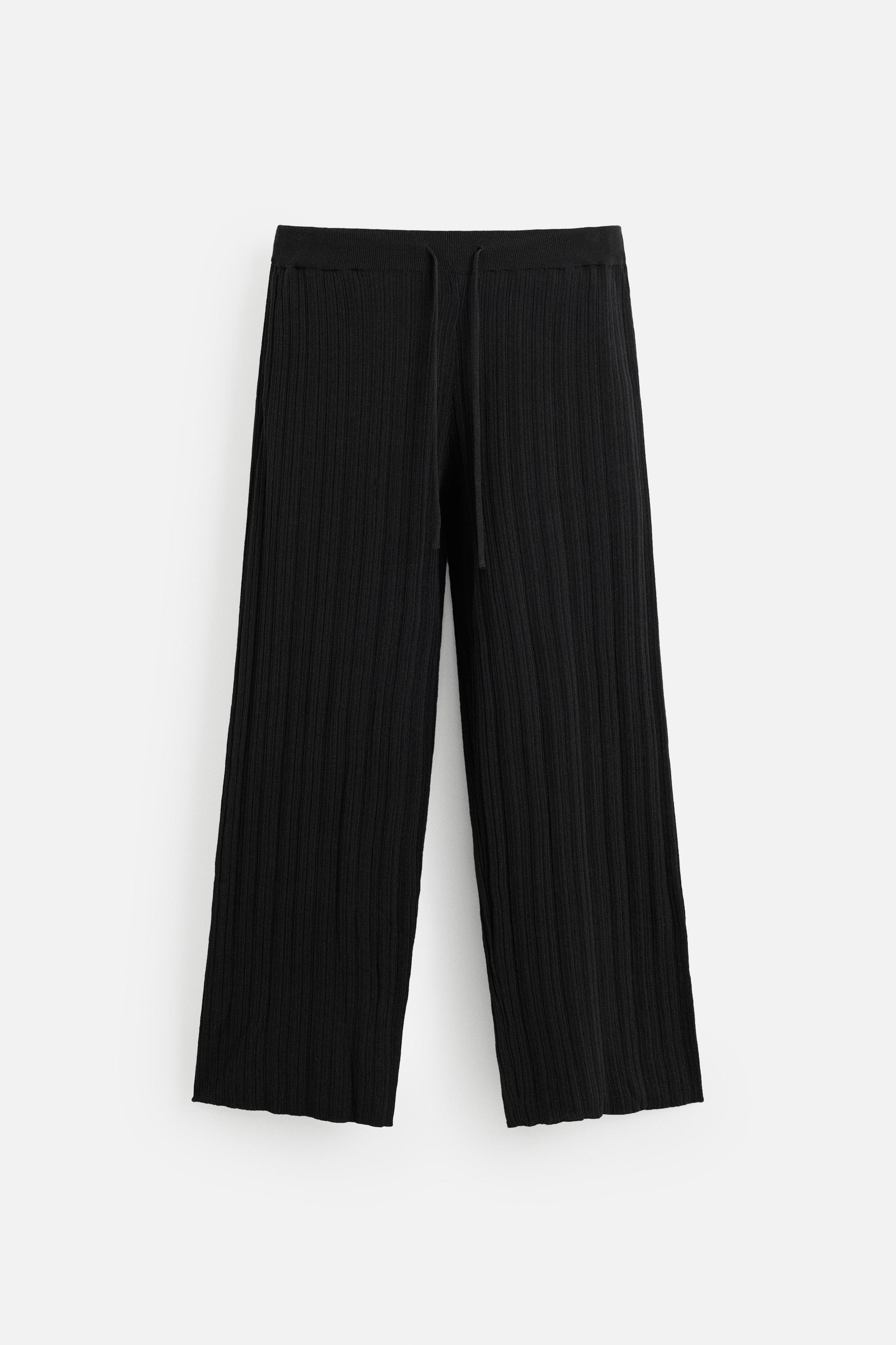 RAYON KNIT PANTS　ブラック　36 Drawcord Crinkle Pants - The J. Peterman Company