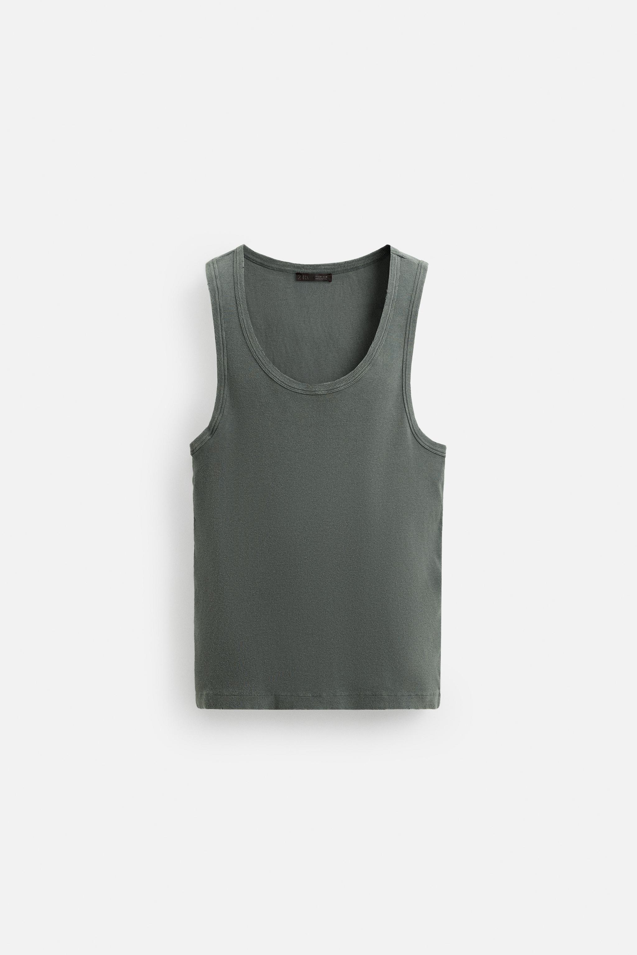 WASHED RIBBED TANK TOP - Dark gray | ZARA United States