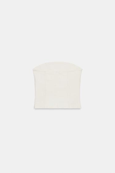 BANDEAU TOP WITH FROG FASTENING - Ecru by Zara - Image 3