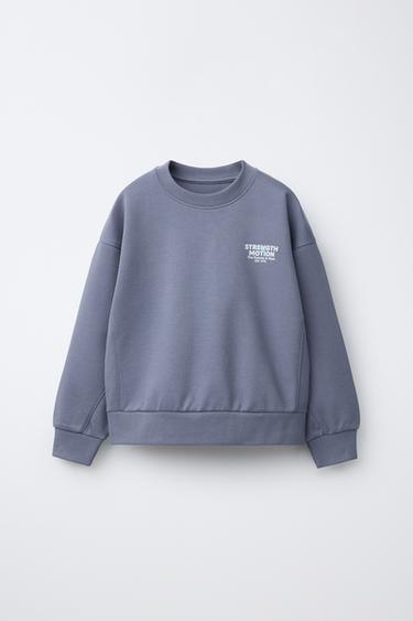 TEXT PRINT SWEATSHIRT AND JOGGERS SET - Duck blue by Zara - Image 1