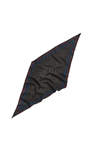 TØRKLÆDE I ULD OG SILKE MED PAISLEY-MØNSTER - LIMITED EDITION - mørk granatrød fra Zara