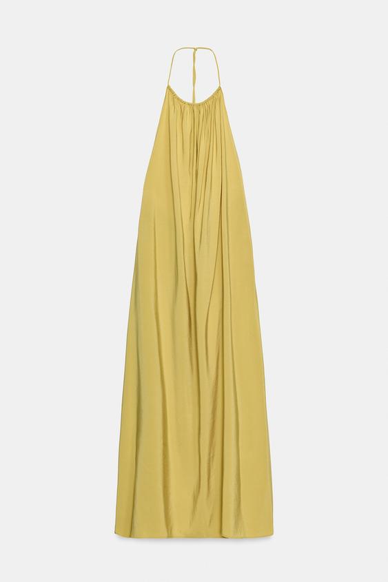 VESTIDO MIDI HALTER - Aceite de Zara - Imagen 0