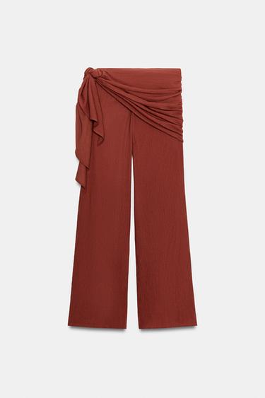 PANTALON LARGE FOULARD - Terracota de Zara - Image 9