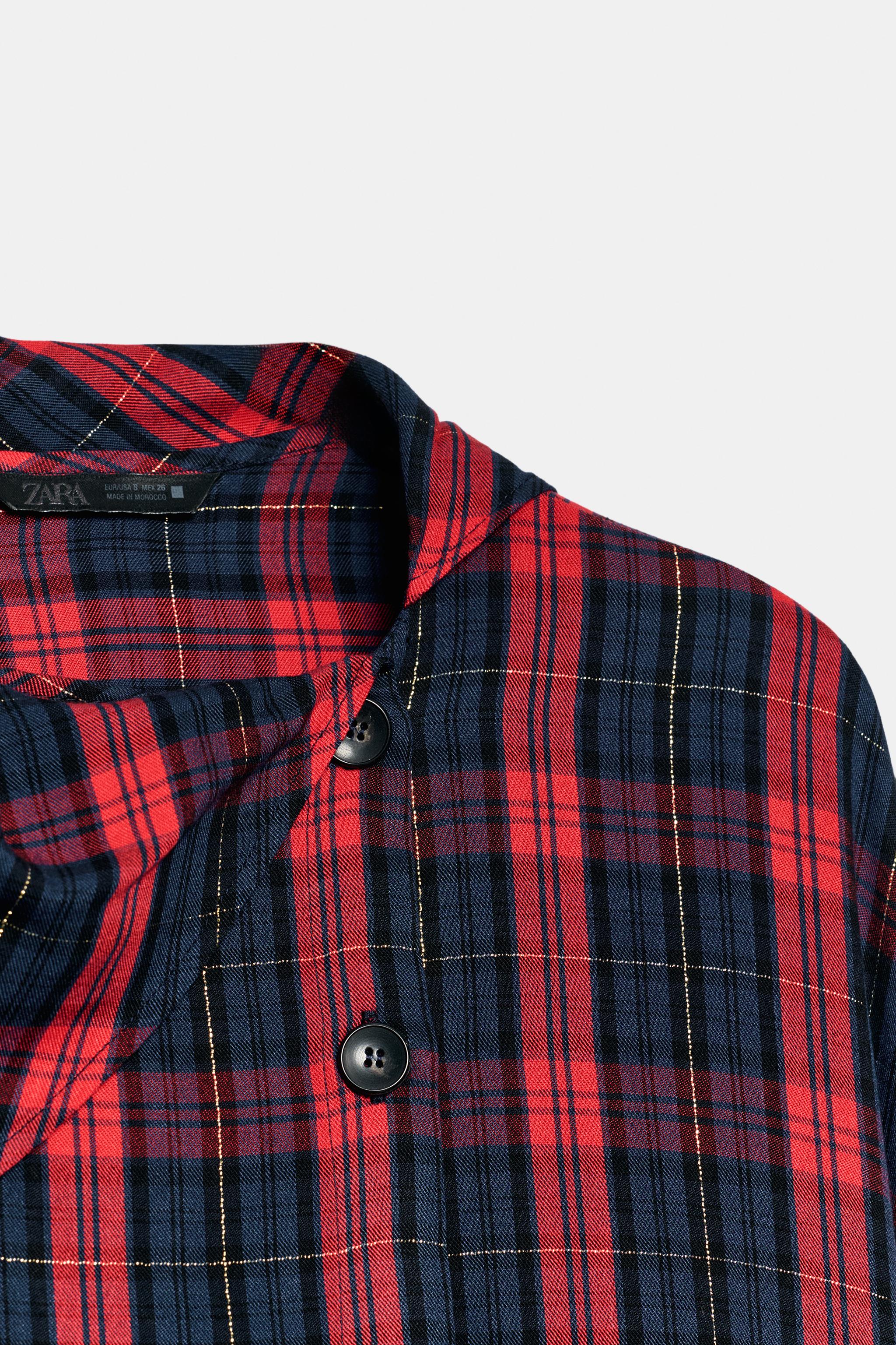 METALLIC YARN CHECKED SHIRT