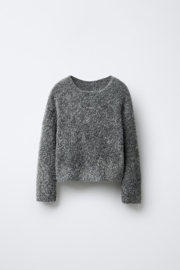 SPARKLY FAUX FUR KNIT JUMPER