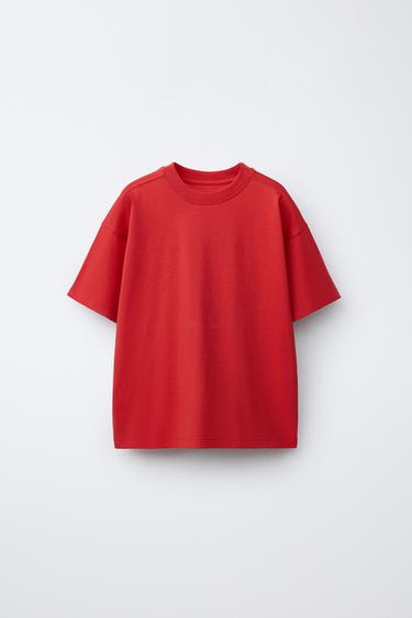 EINFACHES T-SHIRT - Leuchtend Rot von Zara - Bild 0