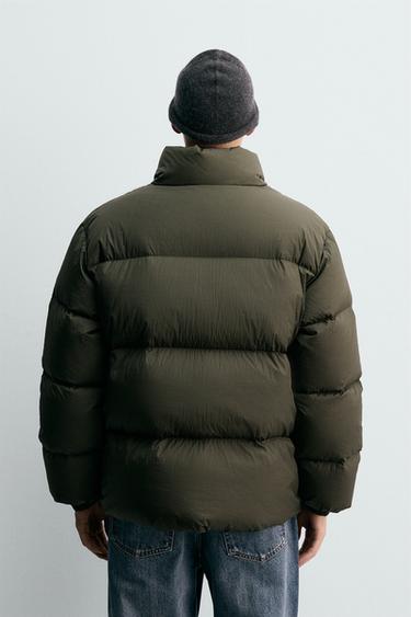 BLOUSON DOUDOUNE 100 % PLUMES - Vert moyen de Zara - Image 2