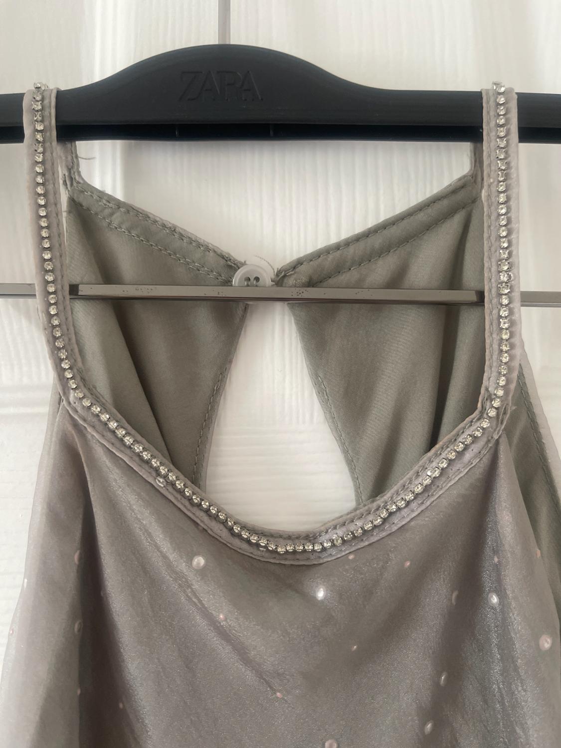 SHINY HALTER MIDI DRESS - Image 3