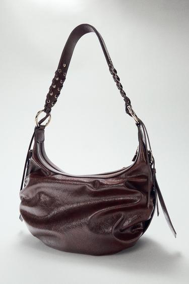 FRINGED SHOULDER BAG - Burgundy Red by Zara