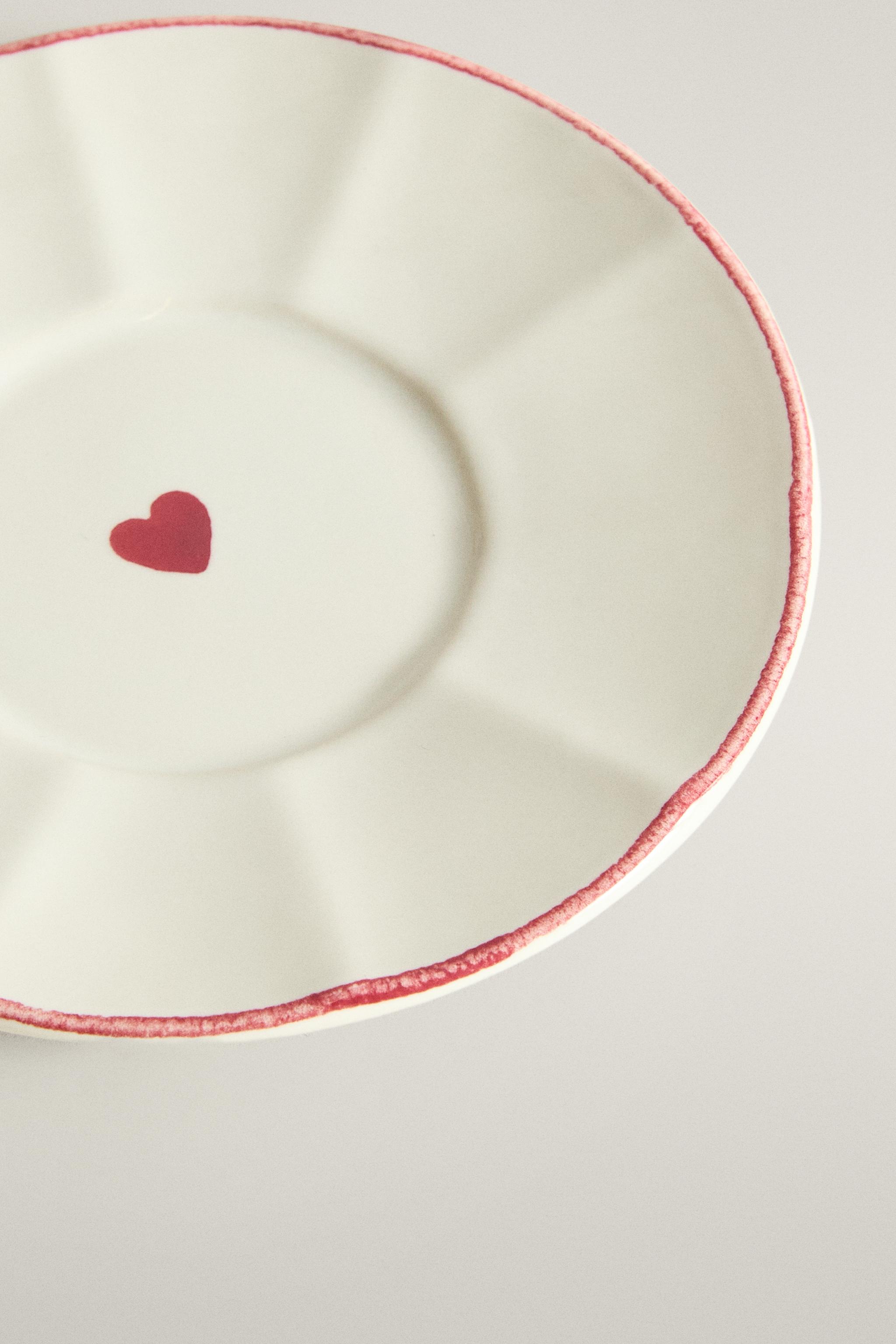 CHRISTMAS HEART STONEWARE SIDE PLATE