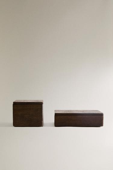 WOODEN BOX WITH A MAGNET — Dark brown 1