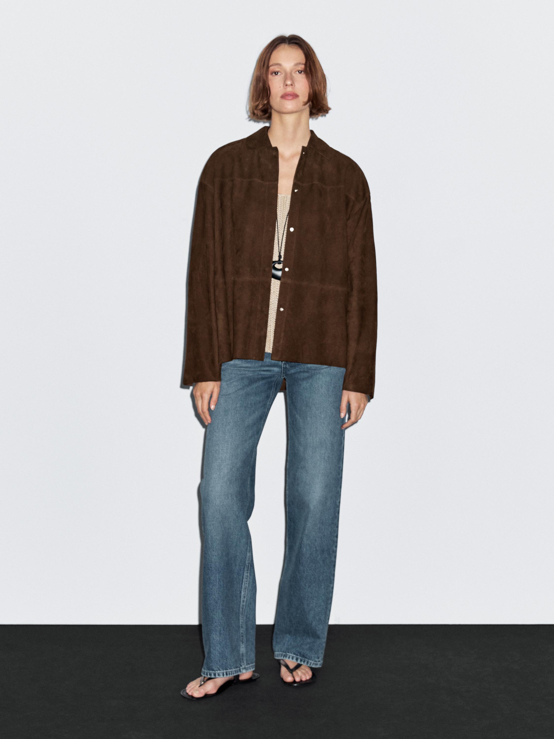 Surchemise en cuir finition daim