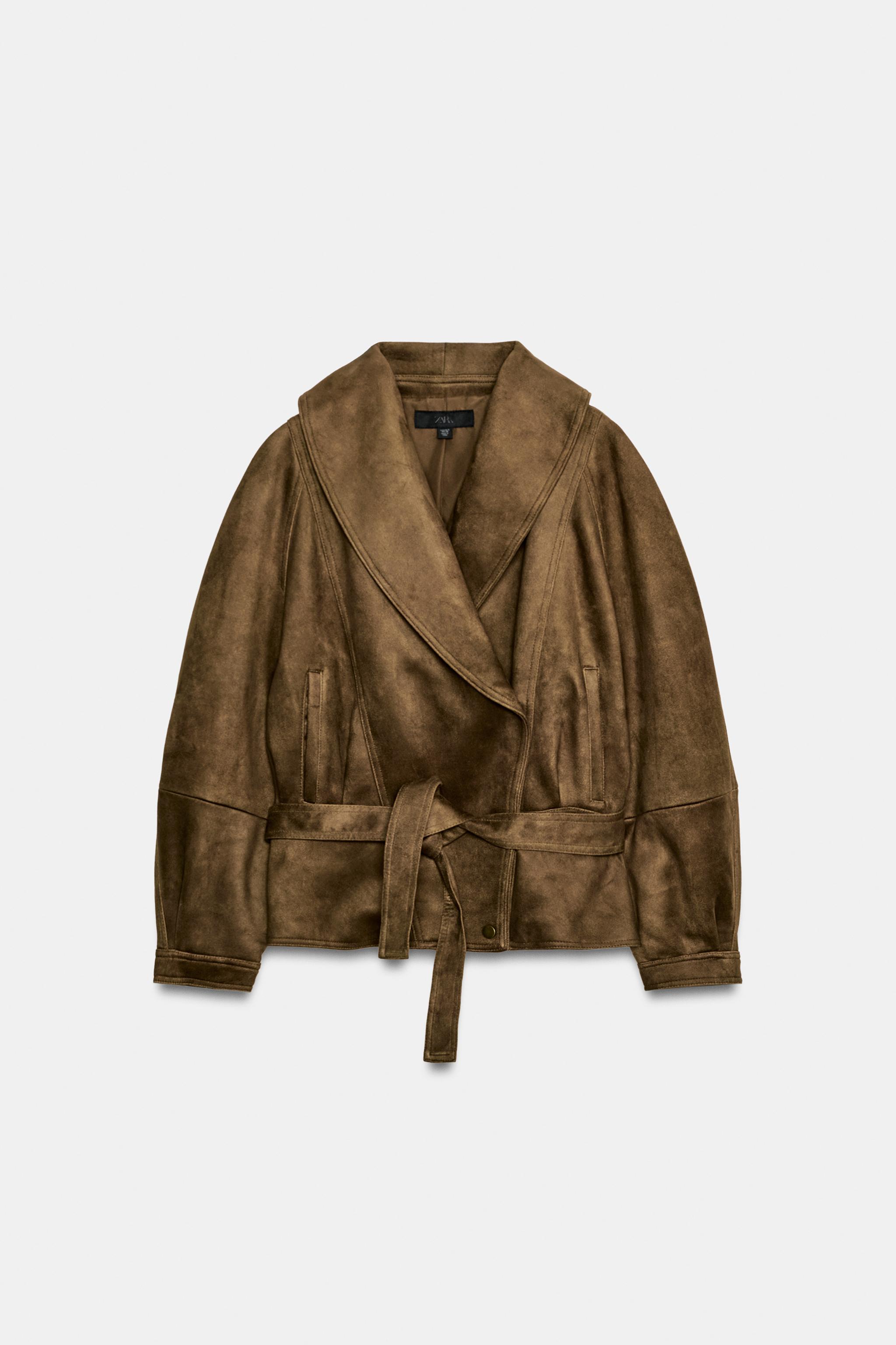 BLOUSON EFFET DAIM AVEC CEINTURE